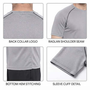 Camiseta de Compresión Slim Fit para Hombre, Personalizable con Etiqueta Privada, Diseño de Rayas de Manga Corta, Precio Económico al por Mayor - Product Image 6