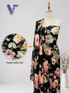 Tissu en Chiffon Imprimé Floral 58/60 Pouces Léger Tissé 100% Polyester Vêtements Sari pour Femmes HQ-ML-545 - Product Image 4