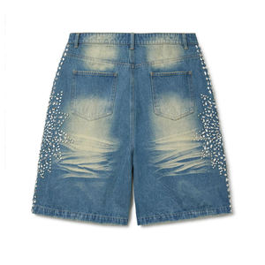 Meilleur fabricant de vêtements : Nouveauté 2026 – Short en jean taille haute tendance, noir délavé - Product Image 2