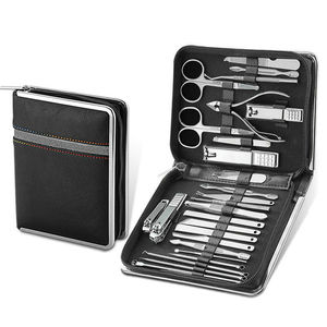 HARRAR GROUP of COMPANIES Adult Professional Classic Stainless Steel Nail Kit 5 in 1 <b>Case</b> 4-Piece Color Dazzling Titanium-Plated - Product Image 5