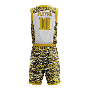 Ensemble d'uniformes de basketball pour hommes, maillot et short respirants, logo personnalisé, vêtements de sport sublimés, tenues d'équipe, vente en gros - Product Image 3