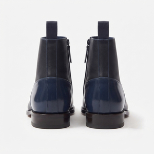 Botas de Tobillo Unisex de Cuero con Cremallera Lateral, Botas de Tobillo de Cuero Genuino Hechas a Mano para Hombre, Botas de Tobillo de Cuero para Mujer para Exteriores - Product Image 3