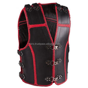 Gilet de moto en cuir épais respirant et écologique avec couleur personnalisée et service OEM Fermeture à ceinture - Product Image 3