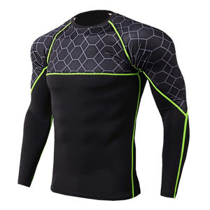 Conjunto de Compresión para Hombre, Camiseta de Manga Larga con Diseño de Panal de Abeja y Leggings a Juego, Ropa Deportiva para Entrenamiento y Gimnasio - Product Image 1
