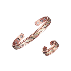 Pulseras y Anillos Magnéticos de Cobre Sólido Unisex para Terapia Bioenergética y Alivio de Artritis - Product Image 1