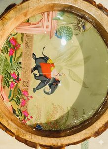 Highly Remarkable Sticker Mango Wooden Stylish <b>Round</b> Snacks <b>Tray</b> Dinner Serving Platter Available At Best and Lowest Price - Product Image 3