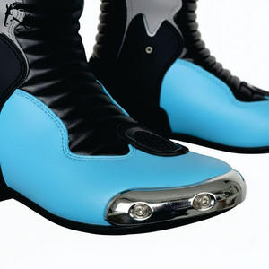 MEHAR DIN INDUSTRY Chaussures de course moto professionnelles, bottes de protection mi-mollet avec fermeture éclair latérale, logo personnalisé, sécurité pour motards - Product Image 3