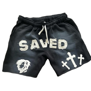 Shorts en jean rose coupe boyfriend avec appliques lion et croix, en tissu tricoté, taille à cordon, décontracté, pour l'été et l'hiver - Product Image 3