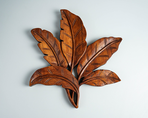 Decoración de Pared de Hoja de Plátano de Madera, Tallado Artesanal en Madera, Arte Decorativo para Sala de Estar, Dormitorio, Comedor, Oficina, Hotel, Resort - Product Image 3