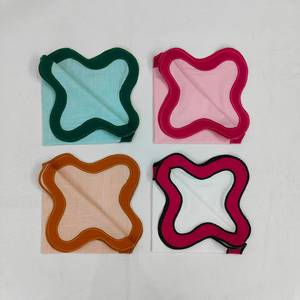 ชุดของขวัญวันพ่อชุดผ้าเช็ดปากปักผ้าลินินลายหอยพัดคู่และผ้าลินินลายคลื่น - Product Image 6