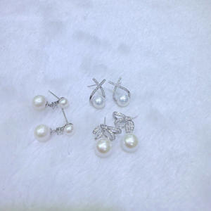 Pendientes de Perlas de Agua Dulce Múltiples Estilo Cola de Pez Doble de Zhuji, Plata Pura de Alta Luminosidad, Diseño Elegante - Product Image 4