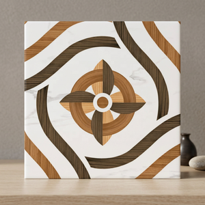 Azulejos de pared de losa de madera con aspecto de mármol esmaltado Digital tallado de 400x400mm, baldosas de porcelana de cuerpo completo para aplicación Interior - Product Image 4