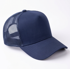 Casquette de camionneur bleu marine unisexe, ajustable, en tissu mesh, 5 panneaux, style décontracté pour adulte, printemps-été - Product Image 3