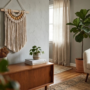 Tapiz de macramé hecho a mano con cuerda de algodón, decoración boho para pared, proveedor mayorista de Vietnam para decoración de interiores. - Product Image 4