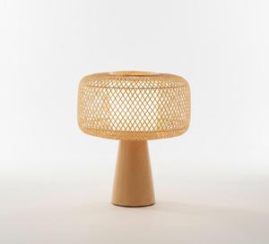 Rattan Woven <b>Table</b> <b>Lamp</b> 28cm Natural Bamboo Shade Wooden <b>Base</b> Boho Home Decor Lighting Supplier - Product Image 6