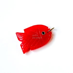 Pendentif Poisson en Cornaline AAA, Collier en Argent 925 Fait Main avec Pierre Précieuse, Breloque en Cristal de Guérison Sculptée à la Main, Bijoux de Luxe Tendance en Gros - Product Image 3