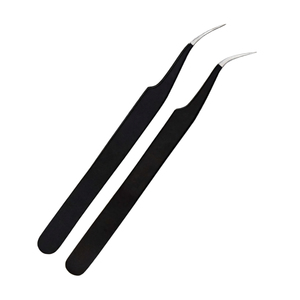 Pince à cils courbée en acier inoxydable, fabriquée au Pakistan, pour extensions de cils, outil professionnel d'extension de cils 898 - Product Image 6