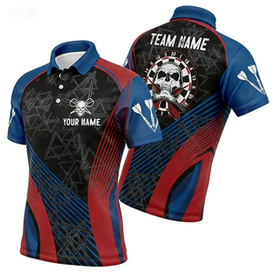 Camisetas de Dardos Personalizadas al por Mayor, Económicas, de Secado Rápido, Sublimadas, para Hombre, Ropa Profesional de Dardos, Camisetas de Poliéster Transpirables con Bolsillo - Product Image 4