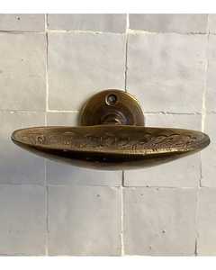 Support mural ovale moderne en laiton brossé Bold Blossom, antidérapant, durable, antirouille et anti-poussière pour porte-savon de salle de bain - Product Image 1