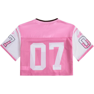 Women V Neck <b>Mesh</b> <b>Crop</b> <b>Top</b> Short Sleeve Loose Fit Black 98 Number Print Sporty T-Shirt Breathable All Seasons - Product Image 5
