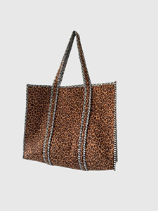 Bolso de mano de lona con estampado de leopardo, diseño abierto para ir de compras, estilo de moda para todas las estaciones - Product Image 3