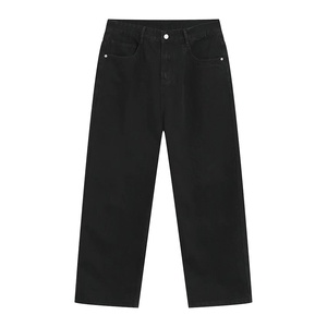 กางเกงยีนส์แฟชั่นทรงดินสอสำหรับผู้ชาย สไตล์วินเทจ ล้างสีแบบ Monkey Wash พร้อมป้ายหนัง ทรงเข้ารูปแบบลำลอง - Product Image 1