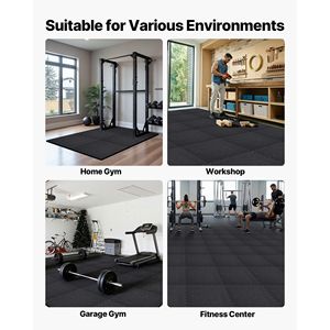 Lot de 12 tapis de sol en mousse EVA haute densité pour exercices, 24 x 24 x 0,79, protection de sol, emboîtables, en caoutchouc souple pour fitness - Product Image 6