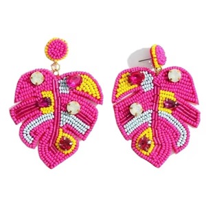 CRYSTAL CRAFT Handcrafted Beaded Embroidery Earrings With <b>Boho</b> Style Earrings Seasonal Elegance Seed Bead Charm Earrings - Product Image 4
