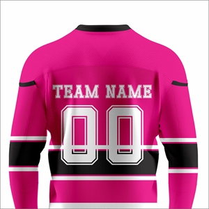 Custom Ice Hockey Jersey Pink Black Sublimated Moisture Wicking Full Sleeve Unisex Adult Team Apparel Wholesale - Product Image 5