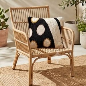 Coussin rectangulaire tufté au meilleur prix avec motif à pois en noir, crème et or, style bohème, coussin décoratif en peluche - Product Image 4