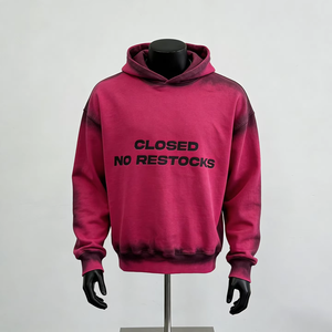 High Quality Luxury Manufacturer Custom Painted <b>Spray</b> Hoodie <b>Sun</b> Fade <b>Screen</b> Printing Vintage Acid Washed Hoodie for Men - Product Image 1