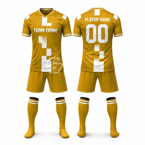 Maillot de football personnalisé rouge sublimé unisexe col en V manches courtes ensemble uniforme en mesh nom de l'équipe numéro du joueur séchage rapide respirant - Product Image 6