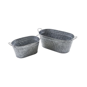 Bacs à plantes en métal galvanisé, style rustique, pour jardin, fleurs, plantes vertes, décoration intérieure et extérieure, design durable - Product Image 5