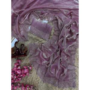 Vestido de noche de diseñador, ropa de fiesta, Sari con Jarkhan Diamond Work - Product Image 2