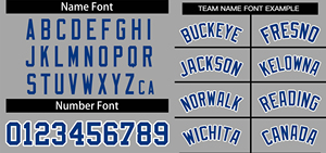 Camiseta de béisbol sublimada personalizada gris con ribete azul y blanco, uniforme de equipo personalizado, transpirable, cuello en V, manga corta, deportiva - Product Image 6
