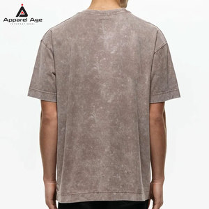 เสื้อยืดผ้าฝ้าย 100% ล้างสีแบบแอซิดวอช ดีไซน์ใหม่สำหรับใส่กลางแจ้ง สำหรับผู้ชาย ขายส่ง เสื้อผ้าแฟชั่น ทรงหลวม พิมพ์ลาย เสื้อยืดผู้ชายล้างสีแบบแอซิดวอช - Product Image 6