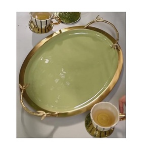 Standard Quality Food Server Metal Tray Unique Style Nickel Finishing Dinner <b>Table</b> Decor Serving Tray Supply By India - Product Image 2