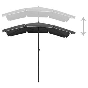 Parasol de jardin inclinable en acier anthracite de grande taille et bases en polyester durable - Product Image 4