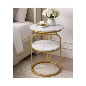 Contemporary Metal Side <b>Table</b> Round <b>Mirrored</b> Glass Top Stylish Accent <b>Table</b> Modern Sofa End <b>Table</b> New Design Home Furniture - Product Image 2