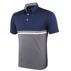 Chemises pour hommes de haute qualité avec poche, logo brodé personnalisé, respirantes, manches courtes, tissu tricoté en spandex/coton, service OEM - Product Image 6