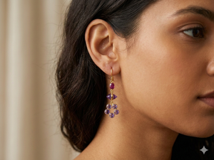 Pendientes de plata de ley 925 chapados en oro con turmalina multicolor y topacio limón para mujer, ideales para bodas. - Product Image 5