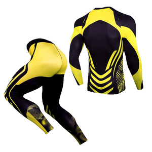 Ropa Deportiva de Compresión al por Mayor para Exteriores, con Logotipo Personalizado, Sólida, para Entrenamiento, Fitness, Yoga, Poliéster, 2 Piezas, Impermeable, de Secado Rápido - Product Image 2