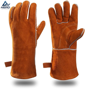 Guantes de Soldadura de Cuero Resistentes al Calor, de Alta Resistencia, con Manga Larga, Equipo de Protección de Seguridad, Buen Proveedor - Product Image 1