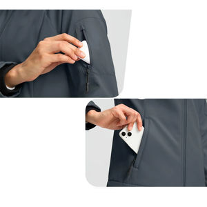 Veste softshell pour homme sur mesure, imperméable, coupe-vent, respirante, en toile, col montant, fermeture éclair, pour l'hiver, écologique - Product Image 3