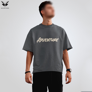 T-shirts pour hommes de qualité supérieure, surdimensionnés, style hip-hop, streetwear, imprimés, coupe ample, logo personnalisé, 100% coton - Product Image 2