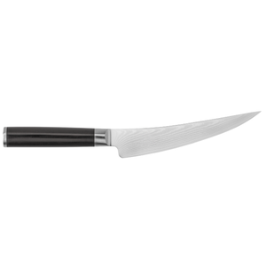 Couteau à désosser et à fileter de 6 pouces en acier Damas, lame incurvée, couteau de cuisine pour la découpe de la viande et du poisson, avec manche ergonomique noir pour chef - Product Image 1