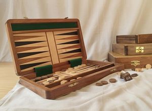 Premium Luxury Wooden Backgammon Board Game <b>Set</b> Handcrafted Folding Wooden Case with Checkers and <b>Dice</b> Traditional Classic Table - Product Image 4
