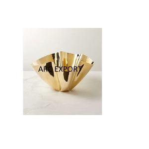Design moderne Table polie dorée décorative standard Grand bol de nourriture fantaisie Articles de fête de mariage Bol de service alimentaire en Inde - Product Image 1