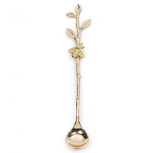Ensemble cuillère et fourchette de service à long manche en laiton plaqué or, motif oiseau de luxe, très vendu, pour vaisselle de fête et ustensiles de table - Product Image 6