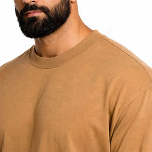 T-shirts vintage pour hommes en jersey de coton gris délavé teinté pigmentaire haut de gamme 260 g/m² avec bords effilochés style streetwear - Product Image 5